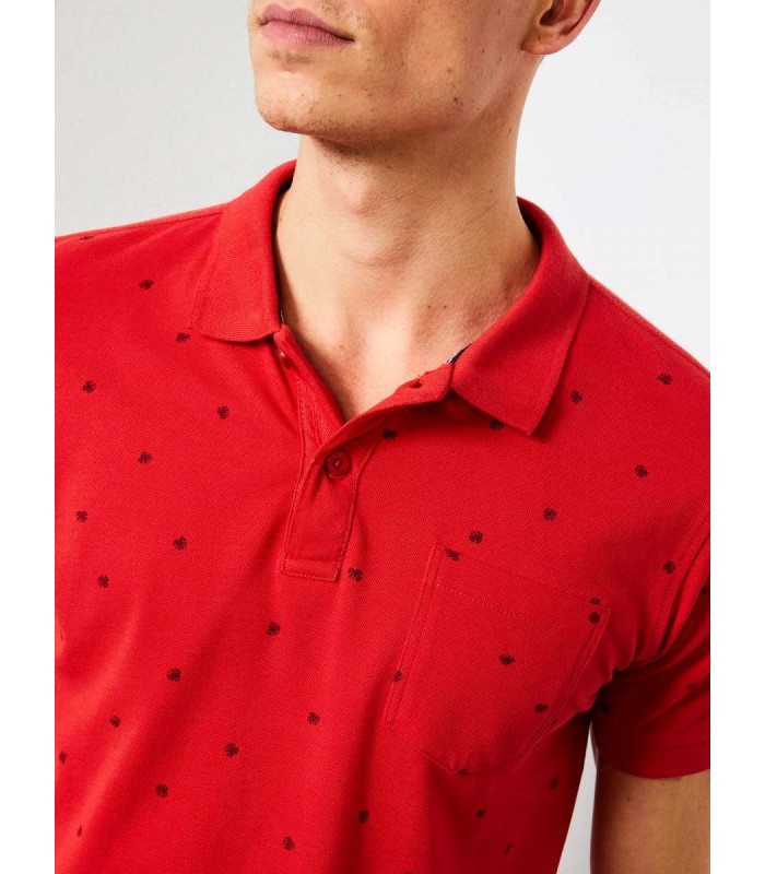 Πόλο T-shirt ανδρικό με μικροσχέδιο Petrol Industries (M-1000-POL906-3142-IMPERIAL-RED) 