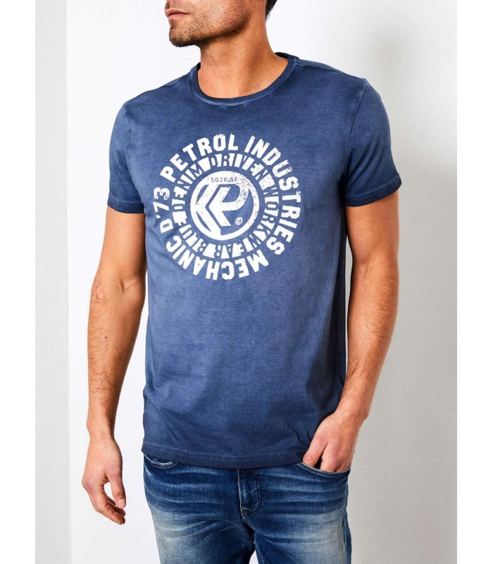 Petrol Industries men's T-shirt with round neckline  (M-1000-TSR611-5091-DEEP-NAVY)