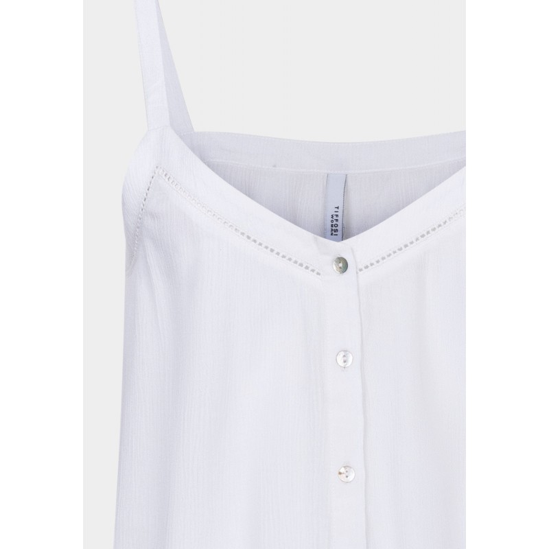 Tiffosi women's sleeveless top with buttons (10033428-DREAMY-WHITE)